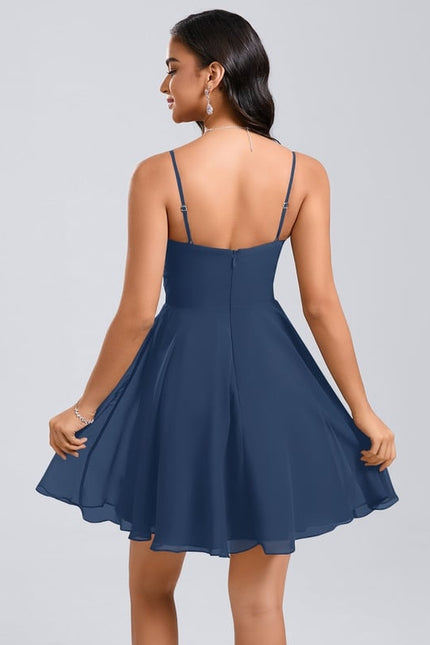 Robe De Bal Col V Marine - gallery 1