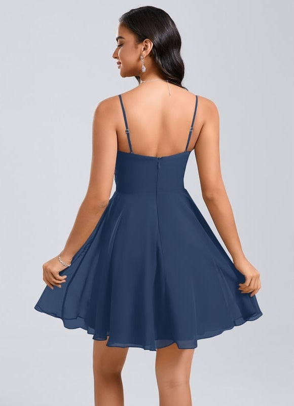 Robe De Bal Col V Marine - gallery 1