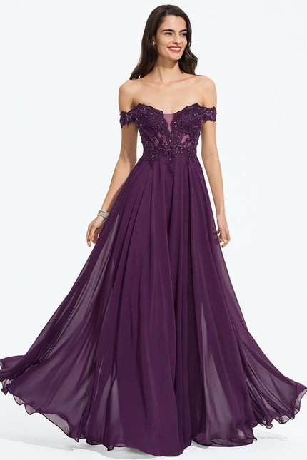 Robe De Bal Violette Élégante