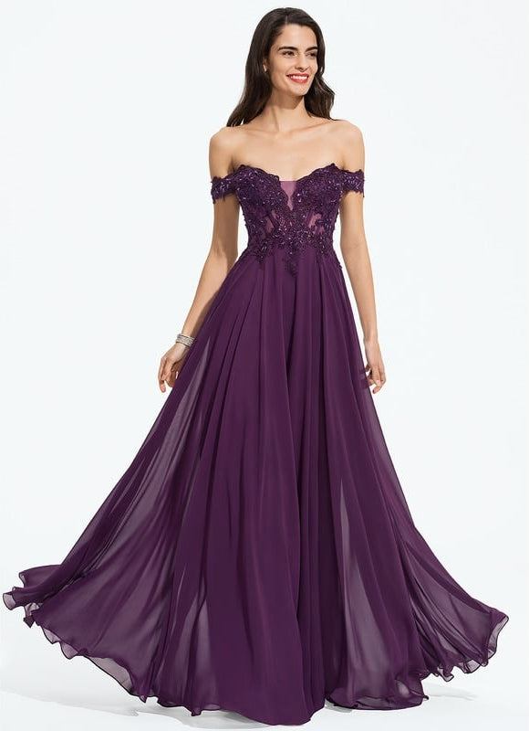 Robe De Bal Violette Élégante