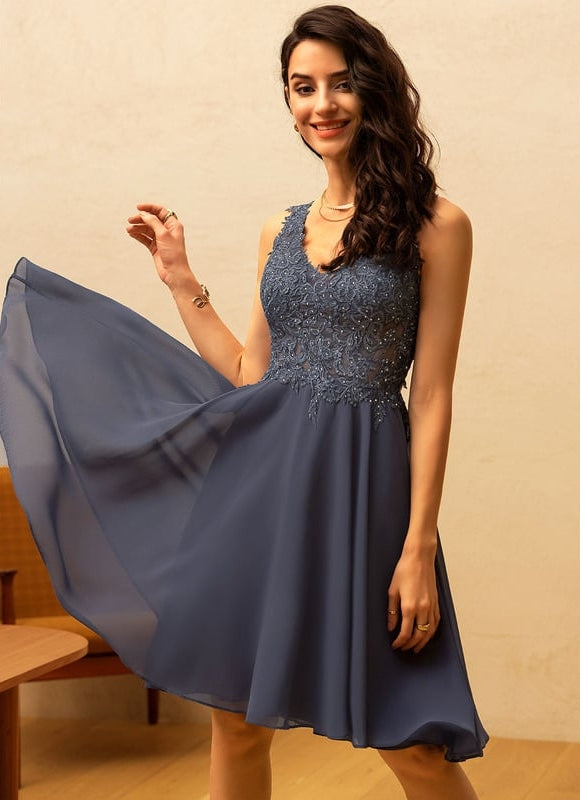 Robe De Bal Bleu Poudré Chic - gallery 1