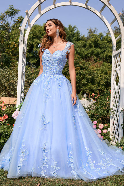 Robe De Bal Tulle Bleu Ciel - gallery 4