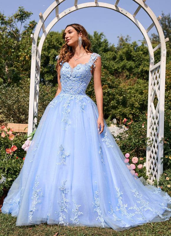 Robe De Bal Tulle Bleu Ciel - gallery 4
