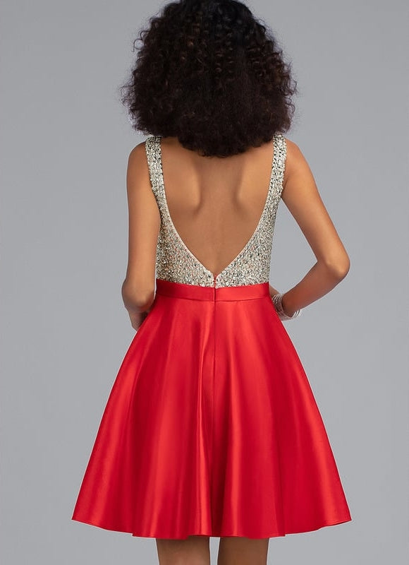 Robe De Bal Éclatante Rouge - gallery 1