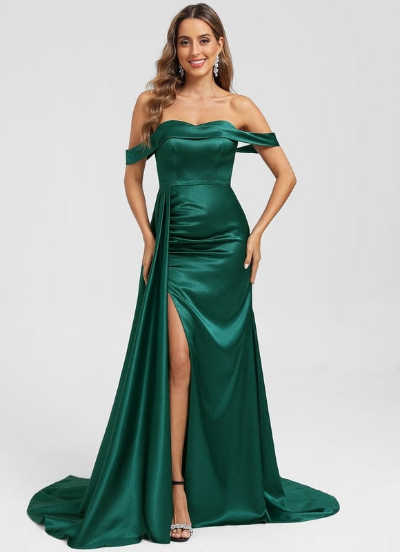 Robe De Bal Satin Émeraude - gallery 1