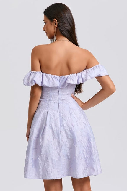 Robe De Bal Lilas Texturée - gallery 6