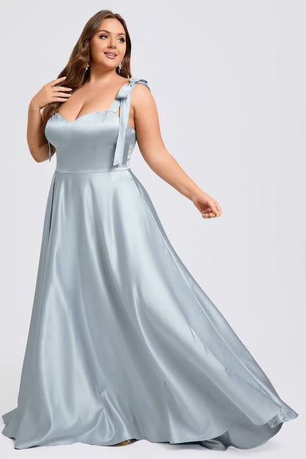 Robe De Bal Satinée Ciel - gallery 9