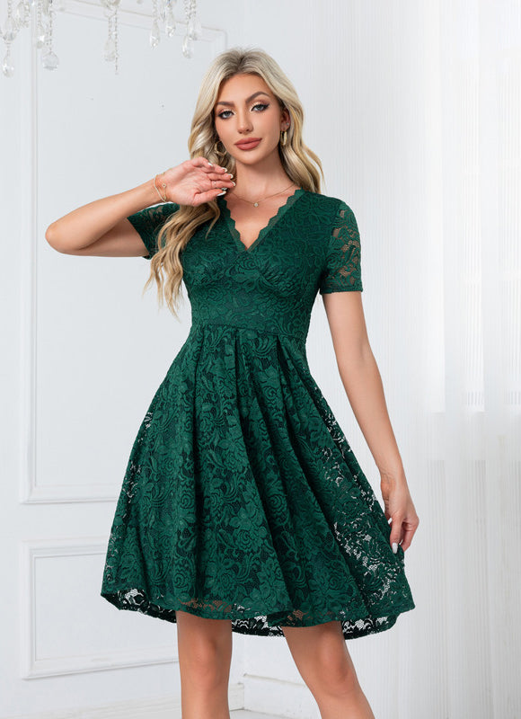 Robe De Bal Dentelle Verte