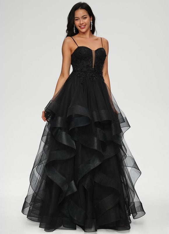 Robe De Bal Bal Noire Élégante - gallery 1
