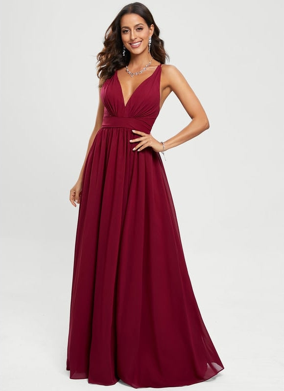 Robe De Bal Bordeaux Fluide - gallery 3