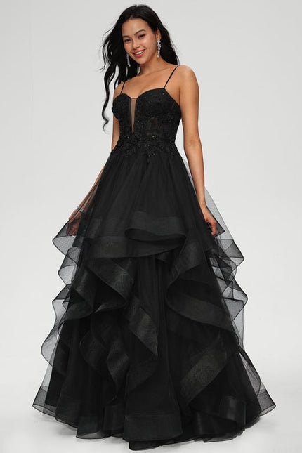 Robe De Bal Bal Noire Élégante - gallery 2