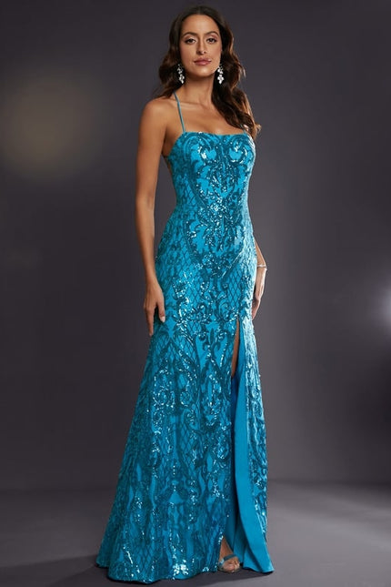 Robe De Bal Sirène Turquoise - gallery 6