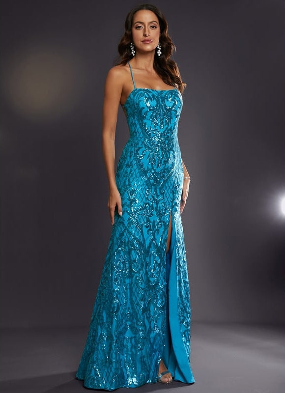 Robe De Bal Sirène Turquoise - gallery 6