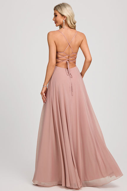 Robe De Bal Longue Rose Dust - gallery 4