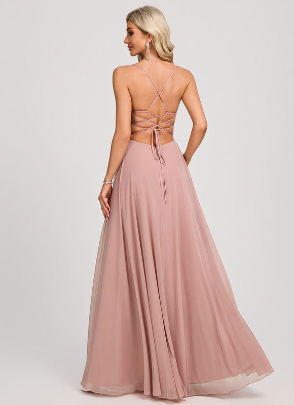 Robe De Bal Longue Rose Dust - gallery 4