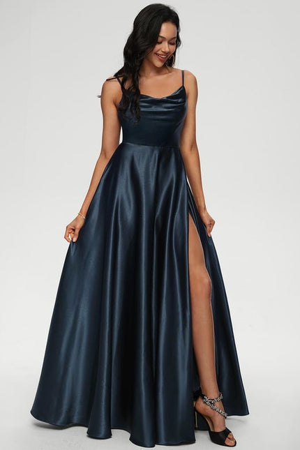 Robe De Bal Satin Rose Poudré - gallery 2