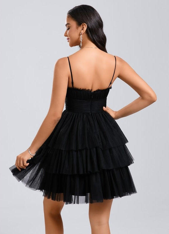 Robe De Bal Tulle Noire Volants - gallery 4