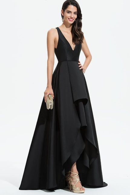 Robe De Bal Asymétrique Satinée - gallery 1