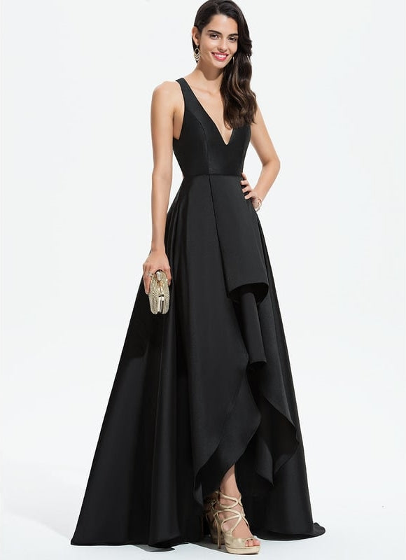 Robe De Bal Asymétrique Satinée - gallery 1