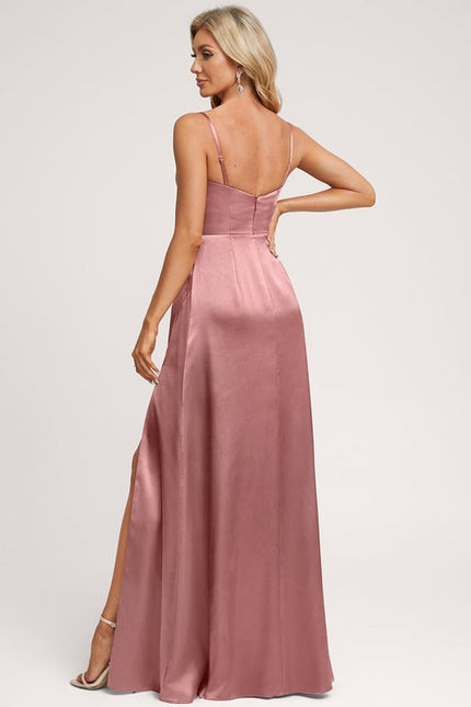 Robe De Bal Satin Rose Poudré - gallery 1