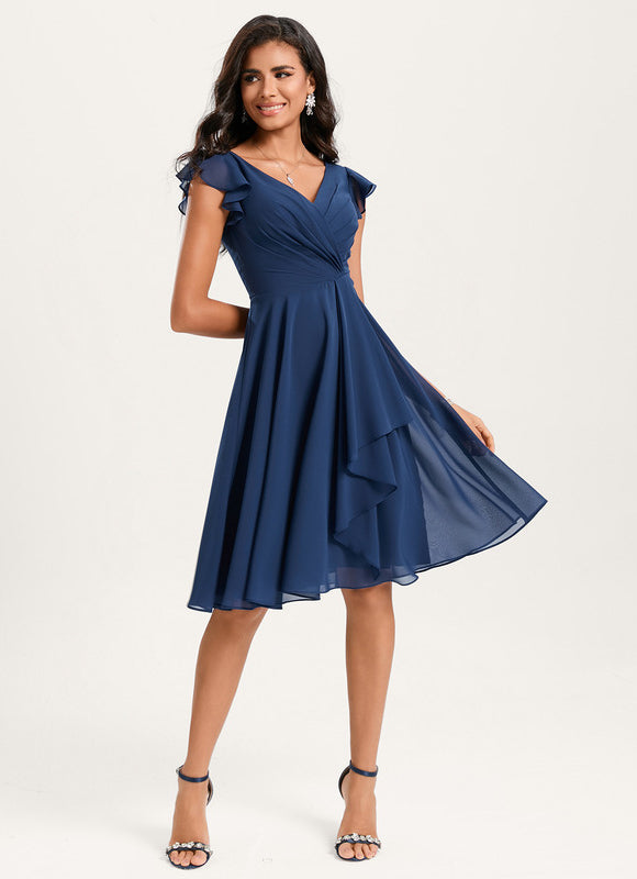 Robe De Bal Mousseline Bordeaux - gallery 2