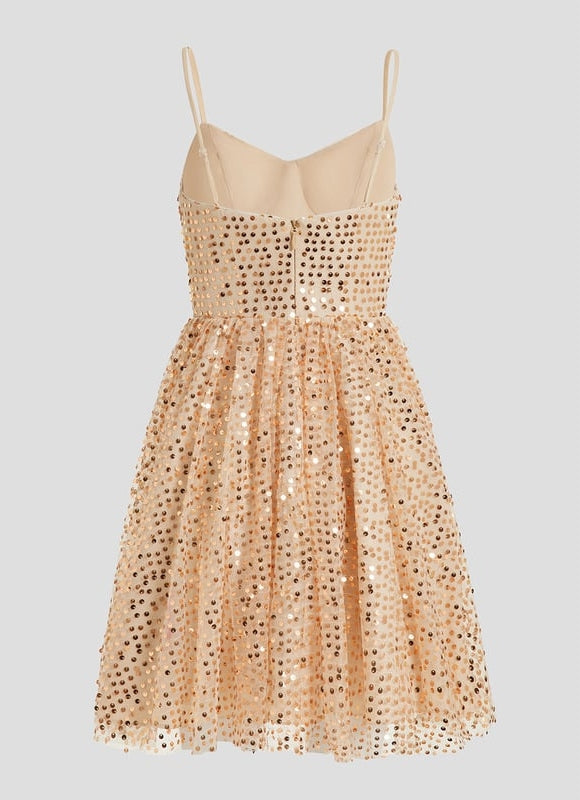 Robe De Bal Scintillante Marine - gallery 8