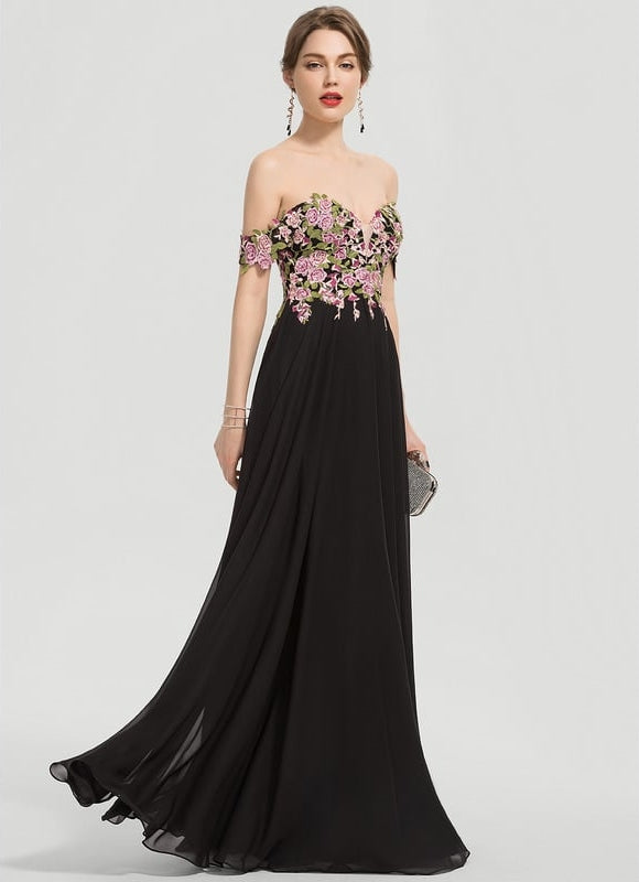 Robe De Bal Éthérée Noire - gallery 3