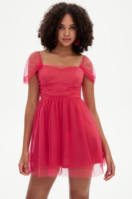 Robe De Bal Tulle Fuchsia - gallery 2