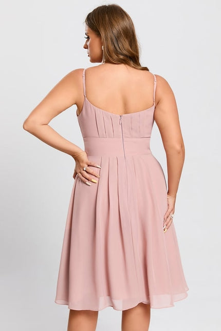 Robe De Bal Mousseline Rose Pâle - gallery 9