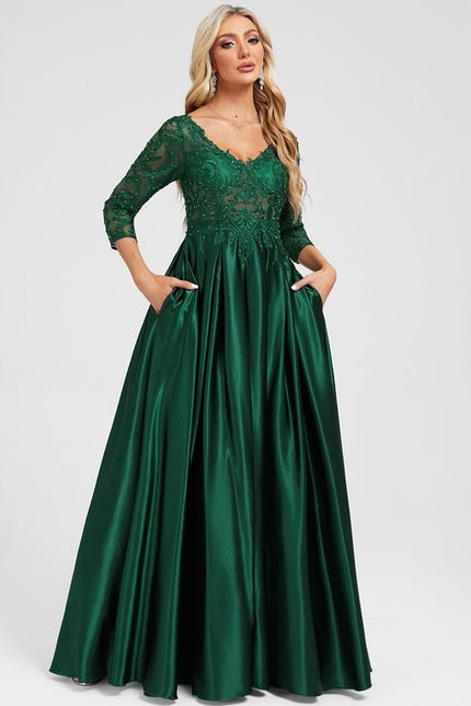 Robe De Bal Satinée Ornée - gallery 3