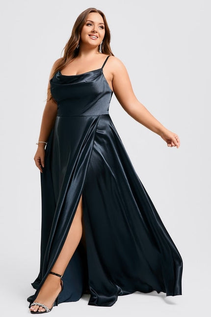 Robe De Bal Satin Rose Poudré - gallery 7