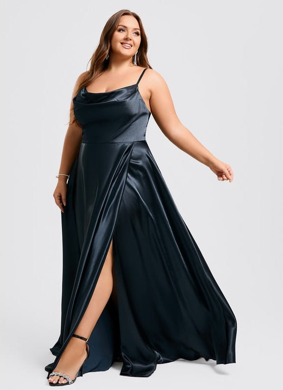 Robe De Bal Satin Rose Poudré - gallery 7