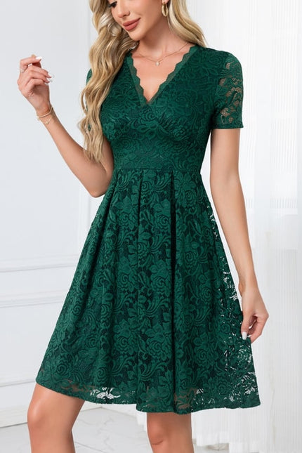 Robe De Bal Dentelle Verte - gallery 5