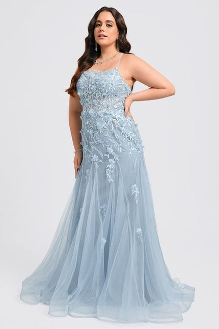 Robe De Bal Sirène Florale Azure - gallery 8