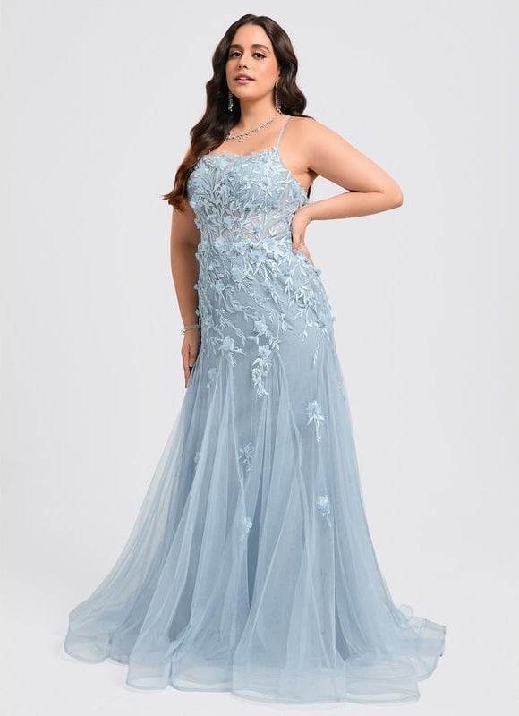 Robe De Bal Sirène Florale Azure - gallery 8