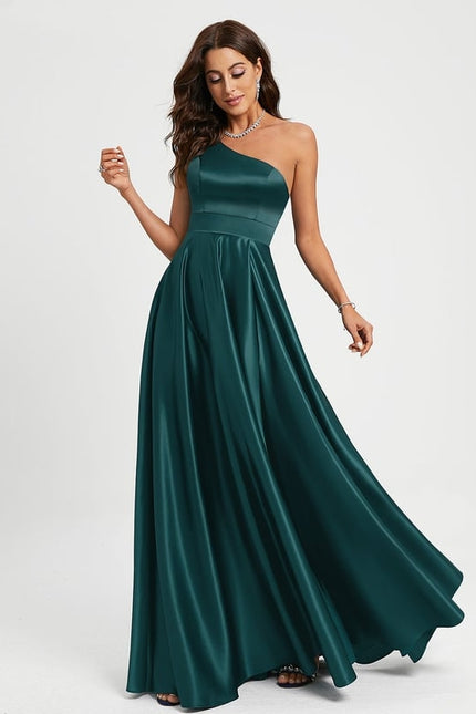 Robe De Bal Satin Émeraude Chic - gallery 2