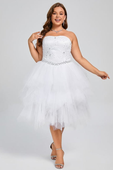 Robe De Bal Éblouissante Blanc - gallery 6