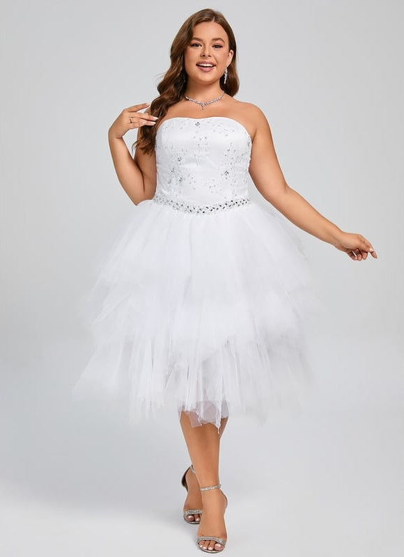 Robe De Bal Éblouissante Blanc - gallery 6