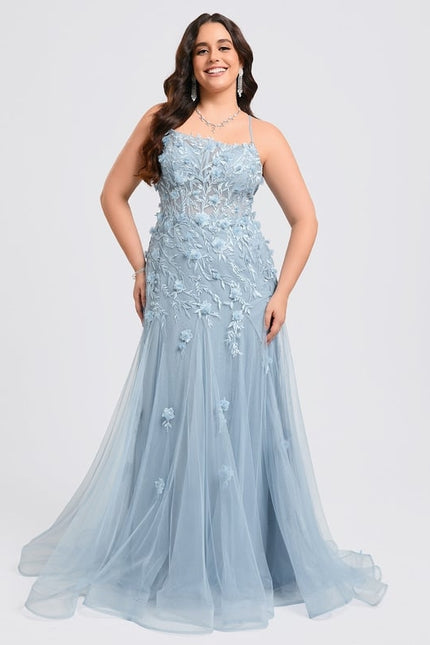 Robe De Bal Sirène Florale Azure - gallery 6