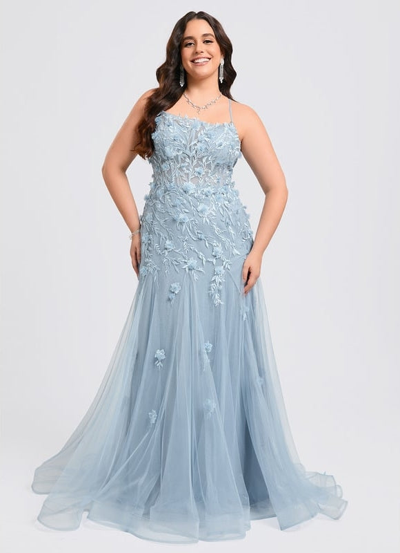 Robe De Bal Sirène Florale Azure - gallery 6