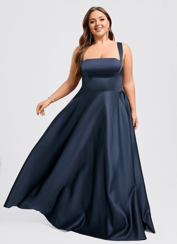 Robe De Bal Satin Marine Chic - gallery 9