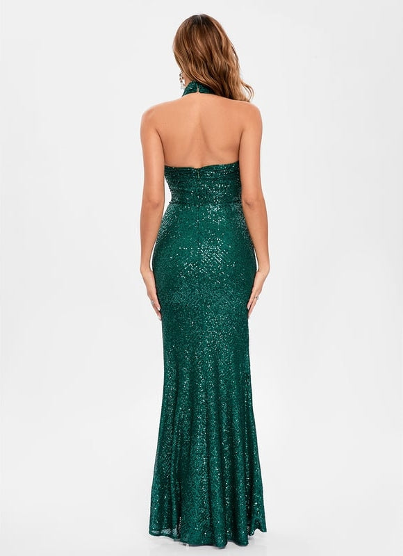 Robe De Bal Scintillante Émeraude - gallery 2