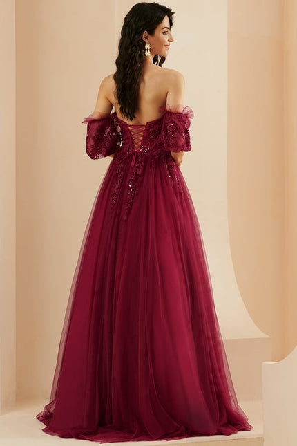 Robe De Bal Bordeaux Éthérée - gallery 5