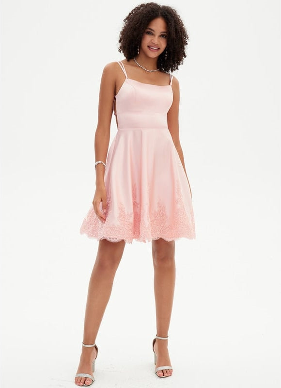 Robe De Bal De Bal En Satin Rose - gallery 2