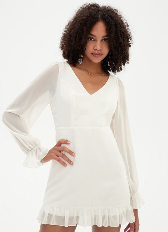 Robe De Bal Vaporeuse Blanche - gallery 2