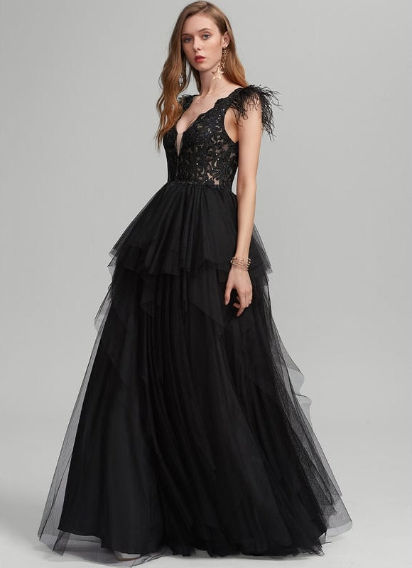 Robe De Bal Tulle Plumes - gallery 1