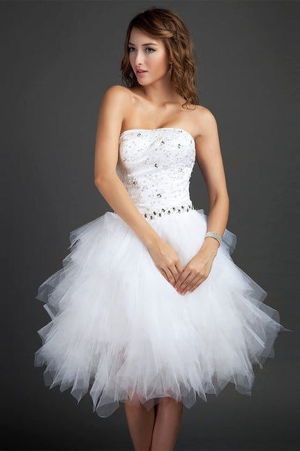 Robe De Bal Éblouissante Blanc - gallery 2