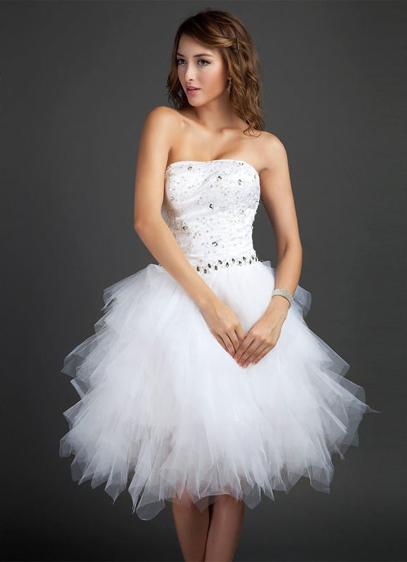 Robe De Bal Éblouissante Blanc - gallery 2