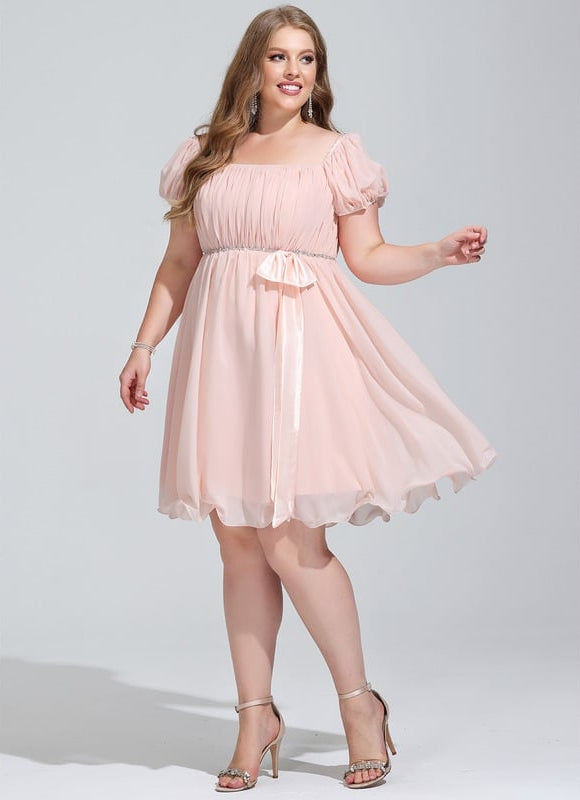 Robe De Bal Mousseline Pêche - gallery 7