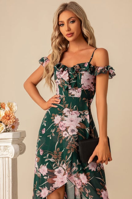 Robe De Bal Florale Asymétrique - gallery 6
